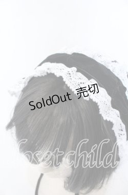 画像2: Eri Aino's Collection / ベロアリボンヘッドドレス  クロ×シロ O-25-09-30-1022-LO-AC-OW-OS