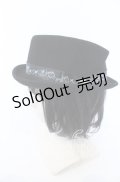 axes femme / プリントリボンポークパイハット  クロ O-25-09-30-1026-AX-AC-IG-OS