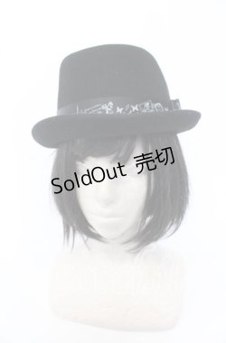 画像2: axes femme / プリントリボンポークパイハット  クロ O-25-09-30-1026-AX-AC-IG-OS