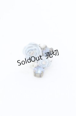 画像1: hanakabeads / アリスブルーローズのティーパーティーリング  アリスブルー O-25-09-30-1036-LO-AC-OW-OS