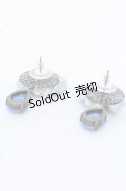 画像2: hanakabeads / アリスブルーローズのティーパーティーピアス  アリスブルー O-25-09-30-1037-LO-AC-OW-OS