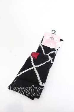 画像1: FLC / ECHSOVKレースアップ　オーバーニーソックス 23-25ｃｍ クロ O-25-09-30-1041-LO-ZA-OW-OS