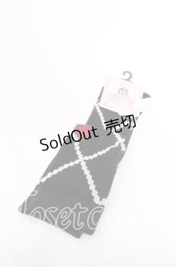 画像1: FLC / ECHSOVKレースアップ　オーバーニーソックス 23-25ｃｍ クロ O-25-09-30-1041-LO-ZA-OW-ZT271