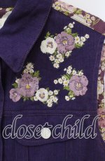 画像2: 【SALE】PINK HOUSE / パンジー刺繍デニムベスト【お直しあり】  パープル O-25-09-30-067-LO-TO-IG-ZT173 (2)