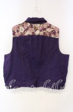 画像3: 【SALE】PINK HOUSE / パンジー刺繍デニムベスト【お直しあり】  パープル O-25-09-30-067-LO-TO-IG-ZT173 (3)
