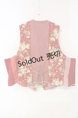 画像3: PINK HOUSE / ブーケ柄パッチワークベスト【お直しあり】  アカ O-25-09-30-068-LO-TO-IG-OS