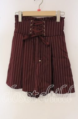 画像1: axes femme POETIQUE / レースアップタックキュロット M ワイン O-25-09-30-006-AX-SK-IG-OS