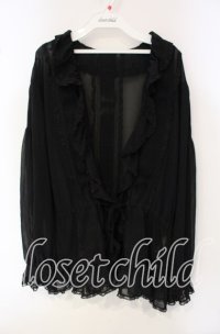 INGEBORG / レースタックシースルーカーディガン  クロ O-25-09-30-073-LO-TO-IG-ZT380