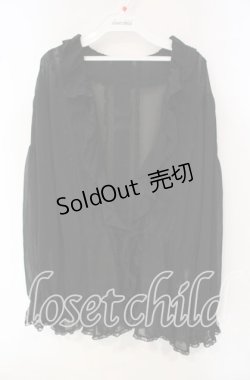 画像1: 【SALE】INGEBORG / レースタックシースルーカーディガン  クロ O-25-09-30-073-LO-TO-IG-ZT380