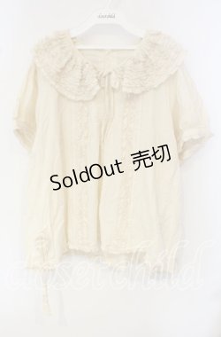 画像1: WONDERFUL WORLD / フリルタックプルブラウス【お直しあり】  生成り O-25-09-30-077-LO-BL-IG-OS