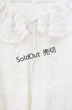 画像2: WONDERFUL WORLD / フリルタックプルブラウス【お直しあり】  生成り O-25-09-30-077-LO-BL-IG-OS