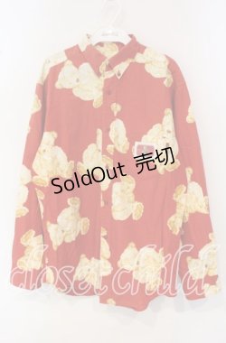 画像1: KANEKO ISAO / テディプリントボタンダウンシャツ L アカ O-25-09-30-078-EL-BL-IG-OS