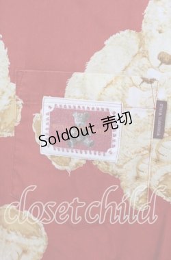 画像2: KANEKO ISAO / テディプリントボタンダウンシャツ L アカ O-25-09-30-078-EL-BL-IG-OS