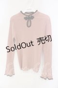 axes femme POETIQUE / チャイナボタンラメニットプルオーバー M ピンク O-25-09-30-084-AX-TO-IG-OS