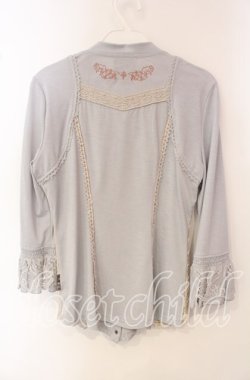 画像3: OZZ ANGELO / 刺繍レースカットソー  ライトグレー O-25-09-30-088-OO-TO-IG-OS