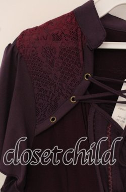 画像2: Ozz Croce / メッシュレイヤード刺繍入りワンピース  パープル O-25-09-30-089-OO-OP-IG-OS
