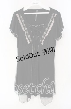 画像1: Ozz Croce / チュールレイヤードチュニック  ブラック O-25-09-30-090-OO-TO-IG-OS