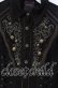 画像2: OZZ ANGELO / レースアプ刺繍入りシャツワンピース  ブラック×ブラウン O-25-09-30-091-OO-OP-IG-OS (2)