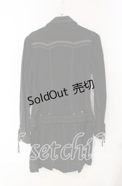 画像3: OZZ ANGELO / レースアプ刺繍入りシャツワンピース  ブラック×ブラウン O-25-09-30-091-OO-OP-IG-OS