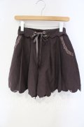 axes femme POETIQUE / 裾スカラップスウェード風キュロット  ブラウン O-25-09-30-2033-AX-PA-IG-OS