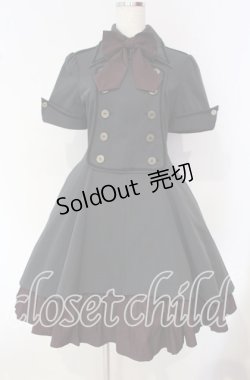 画像1: ATELIER BOZ / メイファススカート付ジャケットワンピース  ブラック×ボルドー O-25-09-30-2004-EL-OP-IG-OS