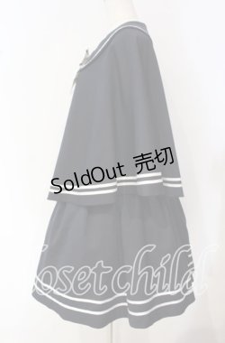 画像3: Amavel / 共地ケープ付マリン風ジャンスカ  ネイビー O-25-09-30-2005-CA-OP-IG-OS