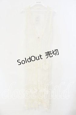 画像1: axes femme / 総レースロングジレ  アイボリー O-25-09-30-2012-AX-TO-IG-OS