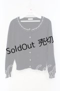 axes femme / パール配色ワッフルニットカーディガン  ネイビー O-25-09-30-2016-AX-TO-IG-OS