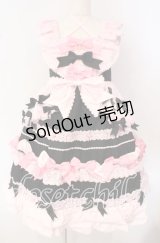 BABY,THE STARS SHINE BRIGHT / Cutie Whipped cream parfaitジャンパースカート  クロ×ピンク O-25-09-30-2002-BA-OP-IG-OS