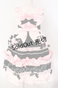 BABY,THE STARS SHINE BRIGHT / Cutie Whipped cream parfaitジャンパースカート  クロ×ピンク O-25-09-30-2002-BA-OP-IG-OS