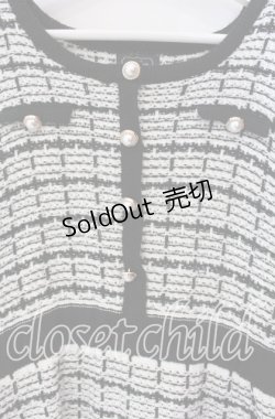 画像2: evelyn / チェックニットワンピース  クロ×シロ O-25-09-30-2027-LO-OP-IG-OS