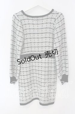 画像3: evelyn / チェックニットワンピース  クロ×シロ O-25-09-30-2027-LO-OP-IG-OS
