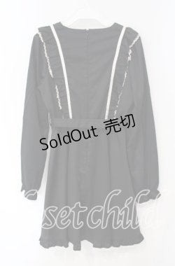 画像3: Honey Cinnamon / ラッフルフリルワンピース  クロ×ベージュ O-25-09-30-2028-LO-OP-IG-OS