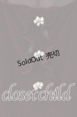 画像2: Ank Rouge / フラワーパールベロアジャンパースカート  ワイン O-25-09-30-2029-CA-OP-IG-OS