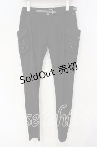 Ozz Croce / ベルト付きパンツ  ブラック O-25-09-30-009-OO-PA-IG-ZY