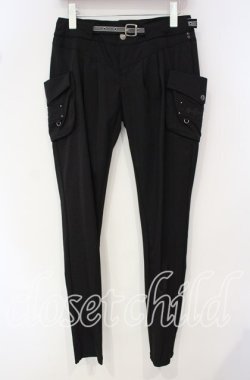画像1: Ozz Croce / ベルト付きパンツ  ブラック O-25-09-30-009-OO-PA-IG-OS
