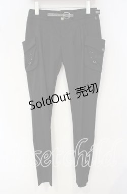 画像1: Ozz Croce / ベルト付きパンツ  ブラック O-25-09-30-009-OO-PA-IG-ZY