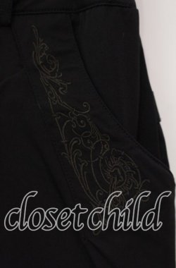 画像2: Ozz Croce / 龍プリント刺繍入りパンツ  ブラック O-25-09-30-010-OO-PA-IG-OS