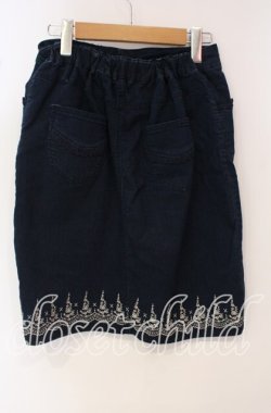 画像4: axes femme / スカラップ刺繍ストレッチデニムスカート  インデイゴ O-25-09-30-016-AX-PA-IG-OS