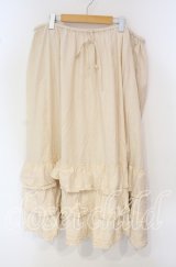 PINK HOUSE / 裾フリル使いローンスカート  アイボリー O-25-09-30-018-LO-SK-IG-ZI