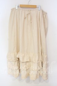 PINK HOUSE / 裾フリル使いローンスカート  アイボリー O-25-09-30-018-LO-SK-IG-ZI