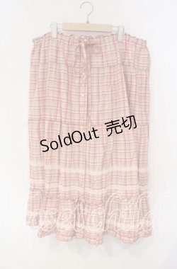 画像1: PINK HOUSE / オリジナルチェックロングスカート【お直しあり】  ピンク O-25-09-30-022-LO-SK-IG-OS
