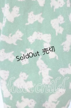 画像2: Franche Lippee / うじゃうじゃねこウールスカート FL5 グリーン O-25-09-30-030-LO-SK-OW-OS