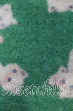画像3: Franche Lippee / うじゃうじゃねこウールスカート FL5 グリーン O-25-09-30-030-LO-SK-OW-OS