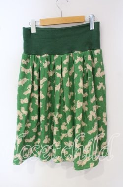 画像4: Franche Lippee / うじゃうじゃねこウールスカート FL5 グリーン O-25-09-30-030-LO-SK-OW-OS