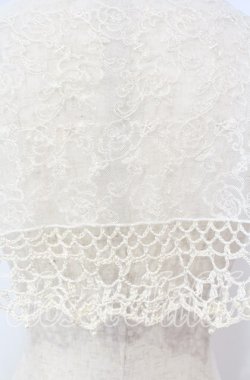画像2: axes femme / 刺繍チュールストール 1780×330mm アイボリー O-25-10-02-001-AX-ZA-IG-OS