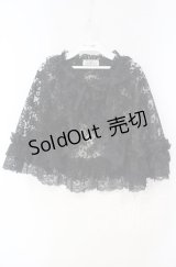 MARBLE / ボリュームレースフリルケープ  ブラック O-25-10-02-011-GO-BL-IG-OS