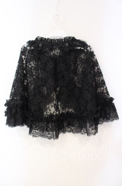 画像3: MARBLE / ボリュームレースフリルケープ  ブラック O-25-10-02-011-GO-BL-IG-OS