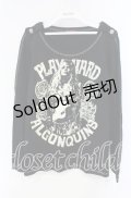 ALGONQUINS / ラメプリントカットソー  ブラック O-25-10-02-013-AL-TO-IG-OS