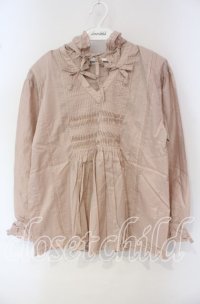 KANEKO ISAO / タック三角ネックフードプルブラウス  ピンク O-25-10-02-019-EL-BL-IG-OS